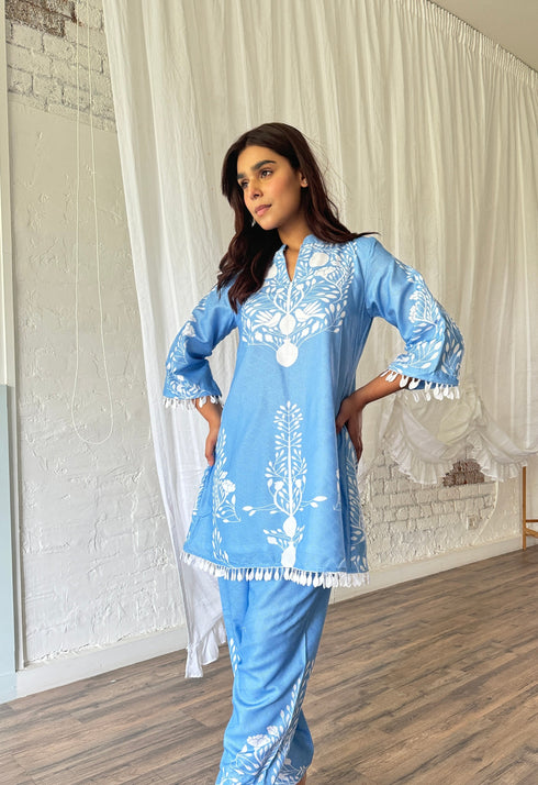 Blue Summer Kurta Set